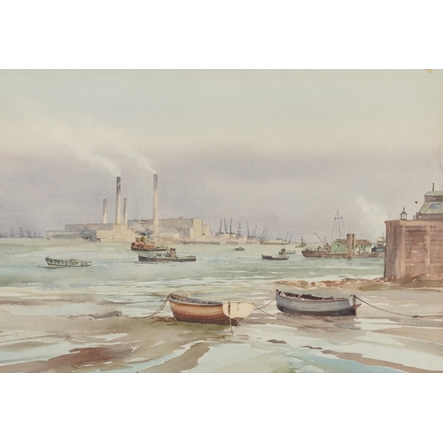 183 - Ashton Cannell - Wapping Power Station, London, Modern British watercolour, mounted, framed and glaz... 