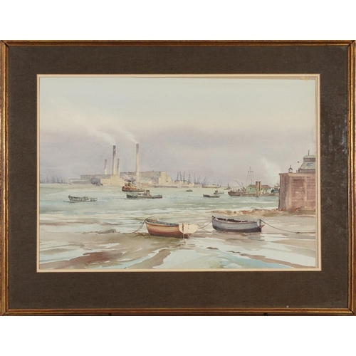 183 - Ashton Cannell - Wapping Power Station, London, Modern British watercolour, mounted, framed and glaz... 