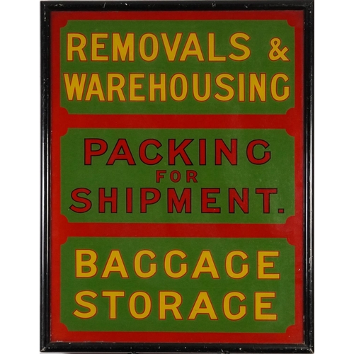 84 - Vintage Removals & Warehouse Packing for Shipment Baggage & Storage advertising sign removed from Ha... 