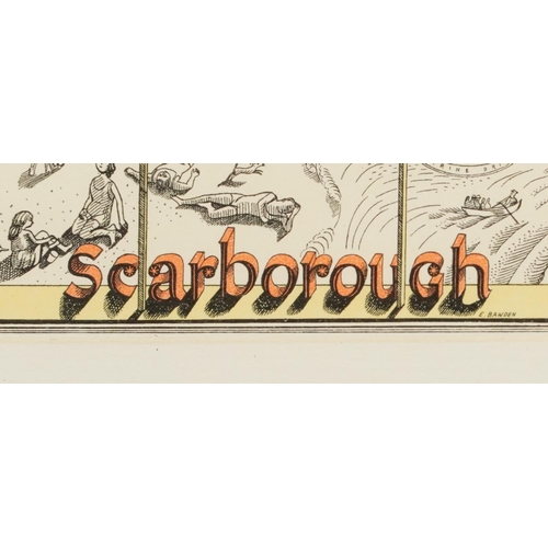 231 - Edward Bawden - Postcard for the Pavilion Hotel Scarborough, lithographic print, label inscribed The... 