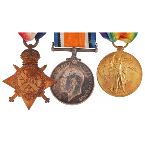 2384 - British military World War I trio with Mons star awarded to CHT-698DVR.H.MAYES.A.S.C.