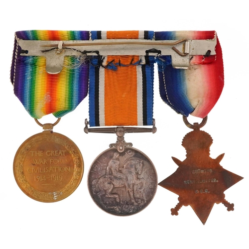 2384 - British military World War I trio with Mons star awarded to CHT-698DVR.H.MAYES.A.S.C.