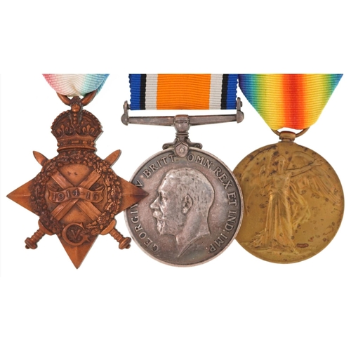 2383 - British military World War I trio with Durham Light Infantry cap badge, the trio awarded to 1916PTE.... 