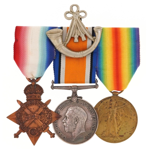 2383 - British military World War I trio with Durham Light Infantry cap badge, the trio awarded to 1916PTE.... 