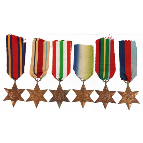 2401 - Six British military World War II stars including The Africa Star