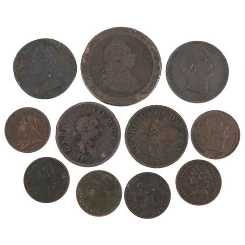 2561 - George III and later British and Irish coinage including 1805 halfpenny and farthings