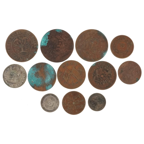 2578 - Chinese and Japanese coinage including twenty cash and ten cents