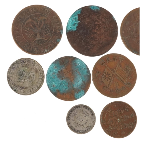 2578 - Chinese and Japanese coinage including twenty cash and ten cents