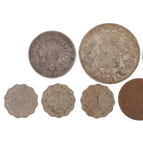 2540 - Antique and later coinage including 1821 five francs and Victoria Young Head East India Company 1841... 