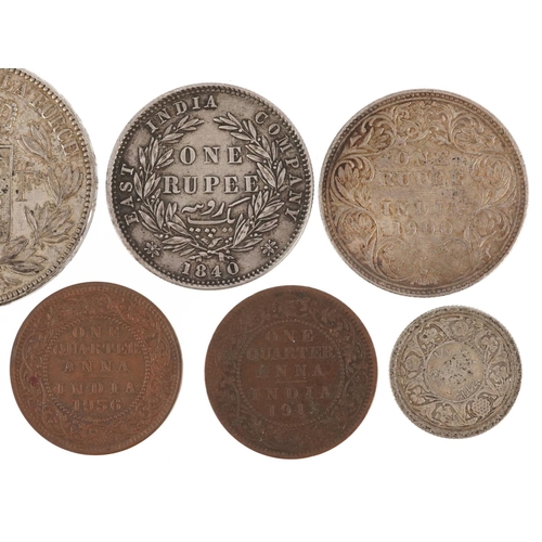 2540 - Antique and later coinage including 1821 five francs and Victoria Young Head East India Company 1841... 