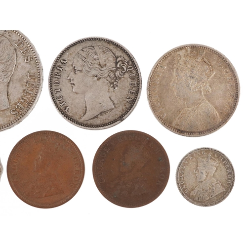 2540 - Antique and later coinage including 1821 five francs and Victoria Young Head East India Company 1841... 