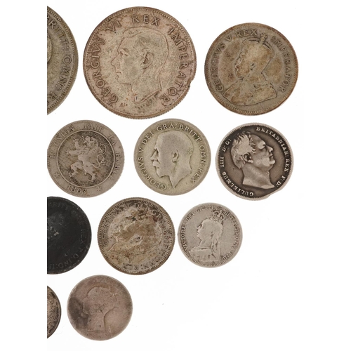 2556 - British and world coinage including Victorian 1838 Maundy twopence