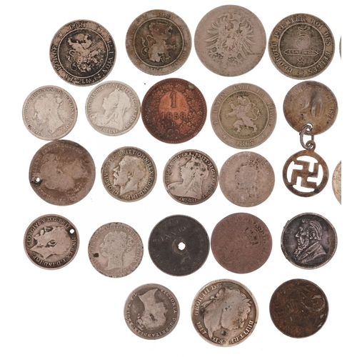 2539 - Antique and later coinage, some silver, including Queen Victoria 1900 thrupenny bit