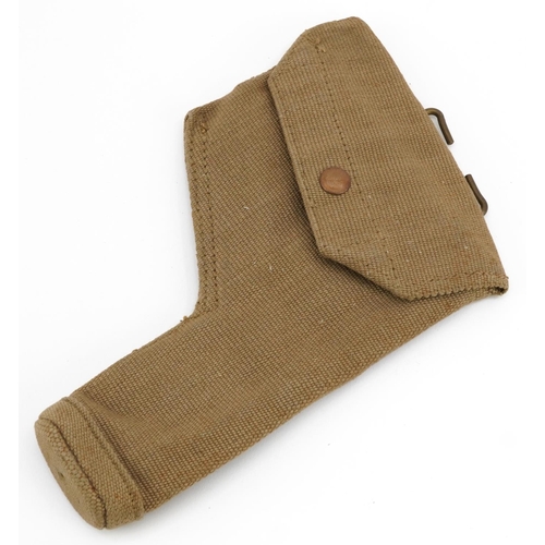 2441 - Military interest World War II canvas gun holster impressed M.E.CO.1943, 27cm in length