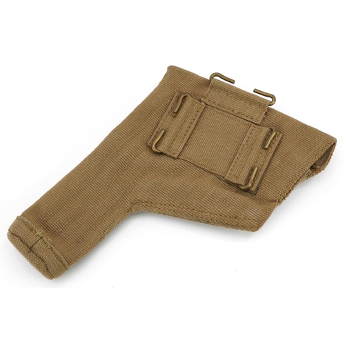 2441 - Military interest World War II canvas gun holster impressed M.E.CO.1943, 27cm in length