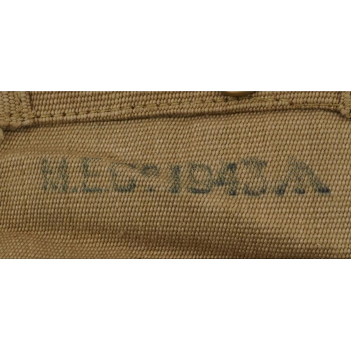 2441 - Military interest World War II canvas gun holster impressed M.E.CO.1943, 27cm in length