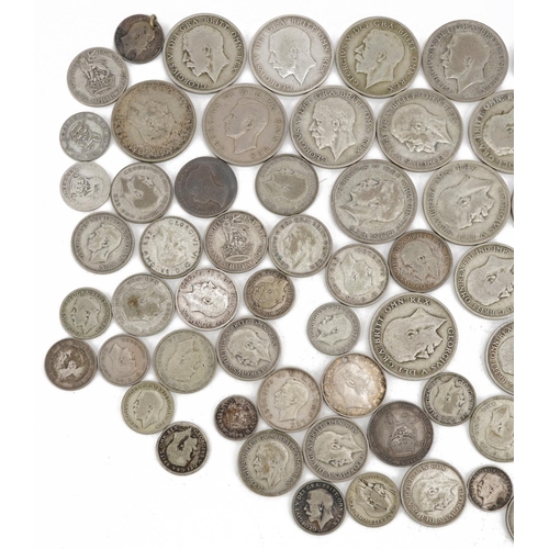 2555 - British pre decimal, pre 1947 coinage including shillings and half crowns, 552.9g