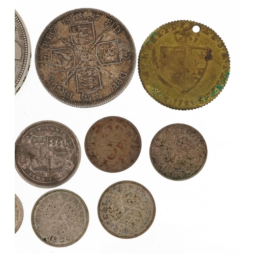 2538 - George III and later British coinage and tokens including William IV 1836 crown and 1935 Rocking Hor... 