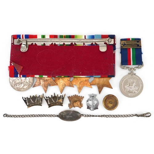 2392 - British military World War II and later six medal group including silver dog tag engraved Cadet M Go... 