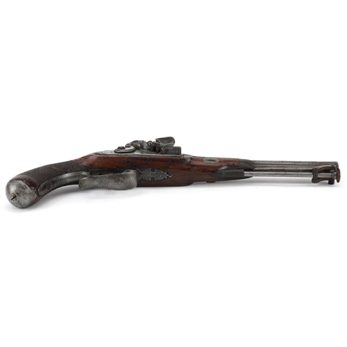 2509 - Antique flintlock pistol, various proof and gold touch marks to the barrel, 37.5cm in length