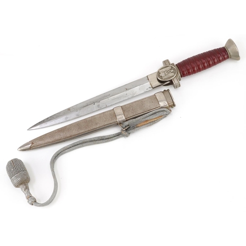 2490 - German military Third Reich Red Cross dagger with scabbard and portepee, 39cm in length
PROVENANCE: ... 