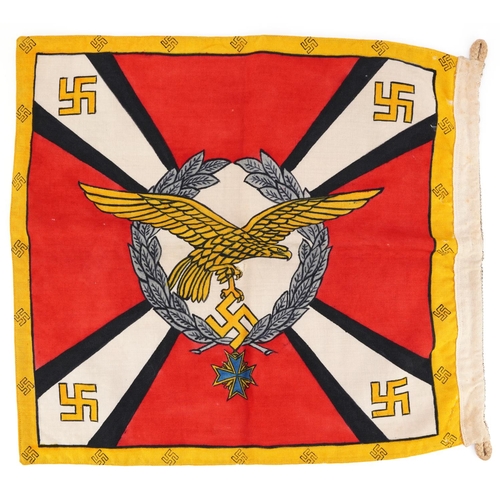 German military Third Reich Luftwaffe Command flag, 51cm x 47cm
PROVENANCE: Brought back from Germany after World War II
