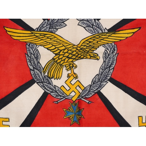 2475 - German military Third Reich Luftwaffe Command flag, 51cm x 47cm
PROVENANCE: Brought back from German... 