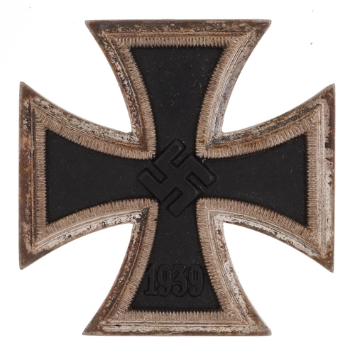 2481 - German military Third Reich Iron Cross 1st Class housed in a silk and velvet lined fitted case, impr... 