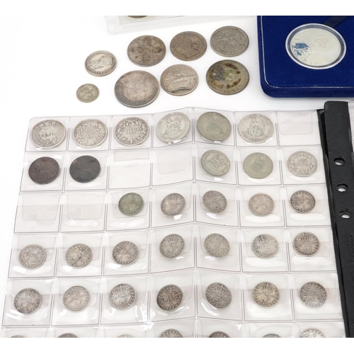 2567 - Antique and later British and world coinage, some silver, including Bank of Negara Malaysia silver t... 