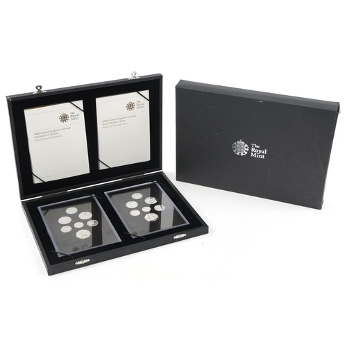 2592 - Elizabeth II 2008 Royal Shield of Arms silver proof coin collection by The Royal Mint, with fitted c... 