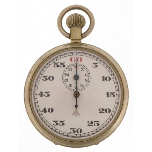 3946 - British military issue gentlemen's open face stopwatch with enamelled dial, the case engraved H.S.7 ... 