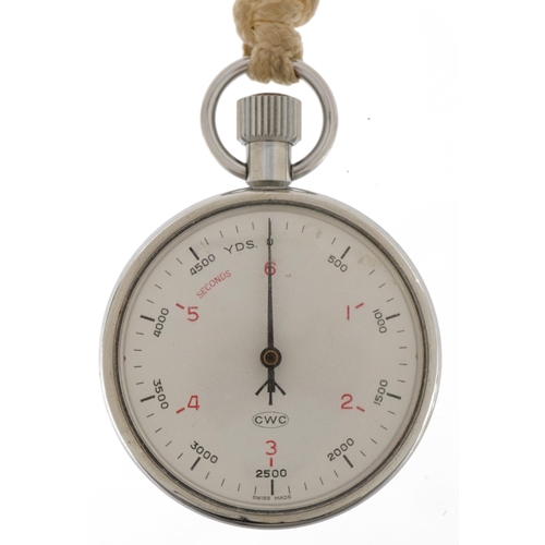 3944 - CWC, British military issue gentlemen's open face stopwatch, the case engraved 0552 6645-99-520-9365... 