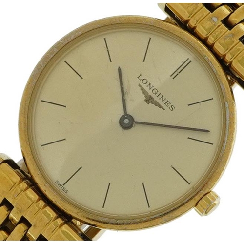 Longines ladies gold plated La Grand Classique de Longines wristwatch numbered L4 135 2 24mm in di