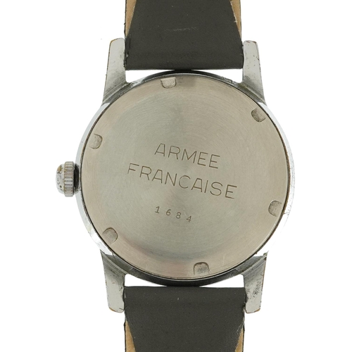 3842 - Stowa, French Vietnam War period stainless steel manual wristwatch, engraved Armee Francaise, serial... 