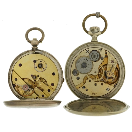 3933 - Three open face pocket watches including Art Deco Bentima, one engine turned silver and two pocket w... 