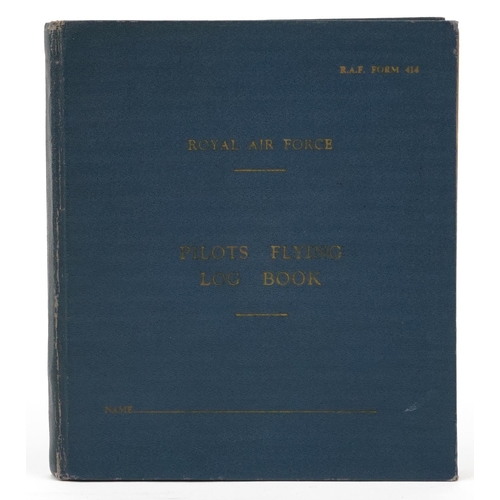 2455 - Military interest Royal Air Force flying log book relating Flight Lieutenant Donald Frank Christmas ... 