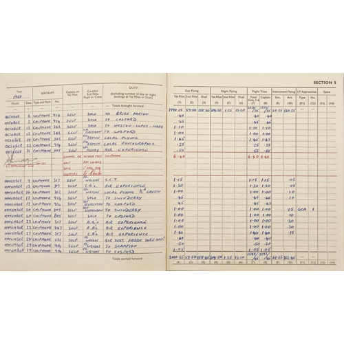 2455 - Military interest Royal Air Force flying log book relating Flight Lieutenant Donald Frank Christmas ... 