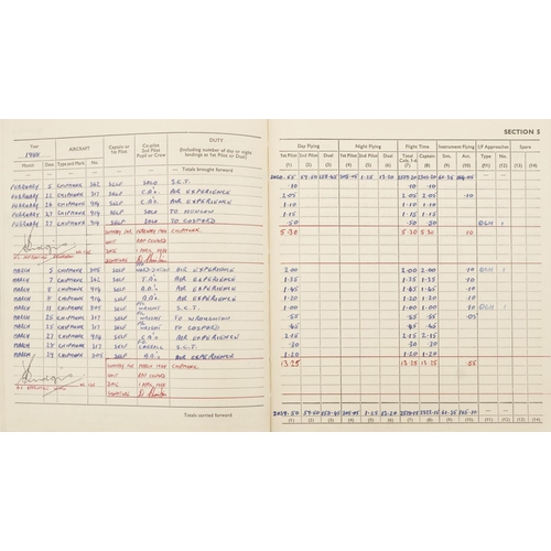 2455 - Military interest Royal Air Force flying log book relating Flight Lieutenant Donald Frank Christmas ... 