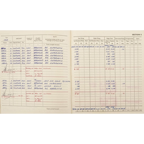 2455 - Military interest Royal Air Force flying log book relating Flight Lieutenant Donald Frank Christmas ... 