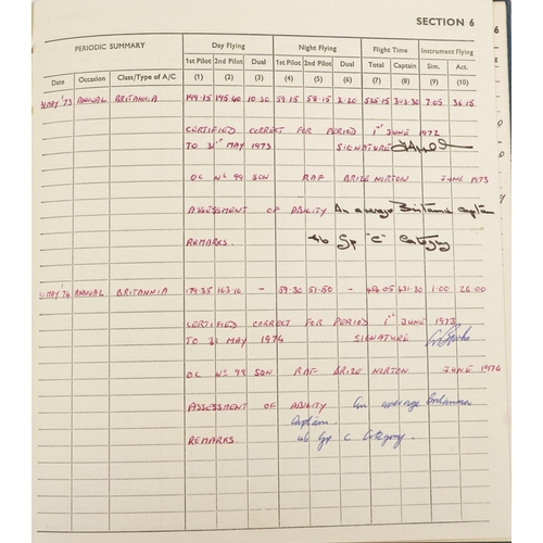 2455 - Military interest Royal Air Force flying log book relating Flight Lieutenant Donald Frank Christmas ... 