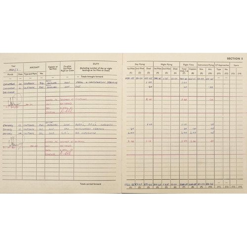 2455 - Military interest Royal Air Force flying log book relating Flight Lieutenant Donald Frank Christmas ... 