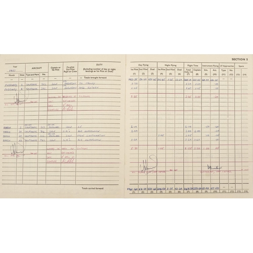 2455 - Military interest Royal Air Force flying log book relating Flight Lieutenant Donald Frank Christmas ... 