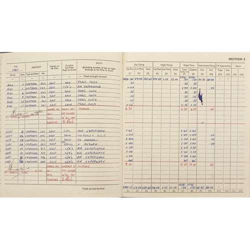 2455 - Military interest Royal Air Force flying log book relating Flight Lieutenant Donald Frank Christmas ... 