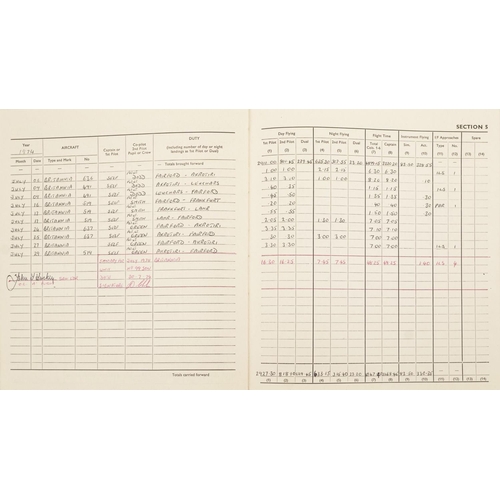 2454 - Military interest Royal Air Force flying log book relating Flight Lieutenant Donald Frank Christmas ... 