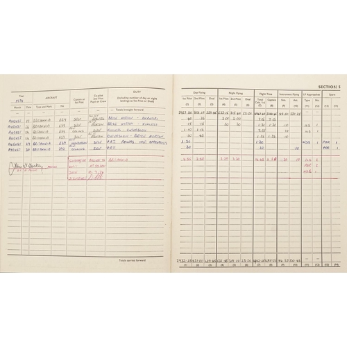 2454 - Military interest Royal Air Force flying log book relating Flight Lieutenant Donald Frank Christmas ... 