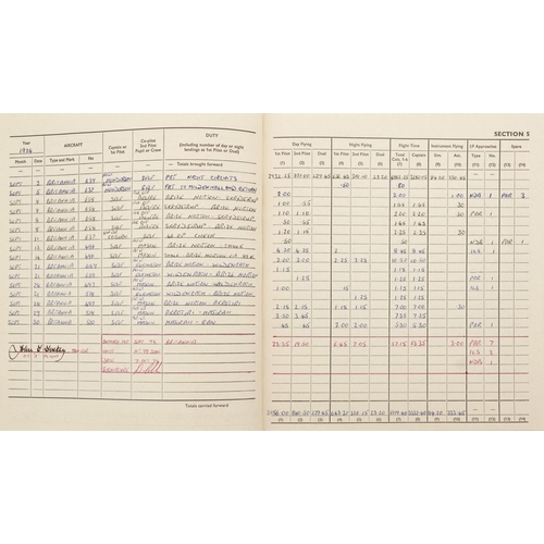 2454 - Military interest Royal Air Force flying log book relating Flight Lieutenant Donald Frank Christmas ... 