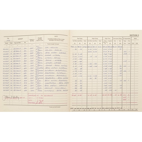 2454 - Military interest Royal Air Force flying log book relating Flight Lieutenant Donald Frank Christmas ... 