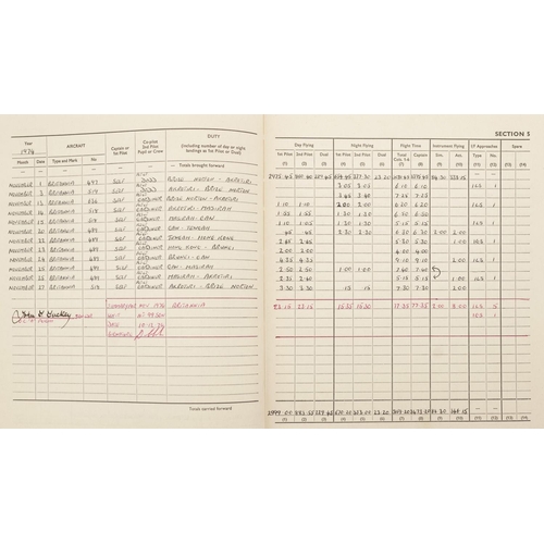 2454 - Military interest Royal Air Force flying log book relating Flight Lieutenant Donald Frank Christmas ... 