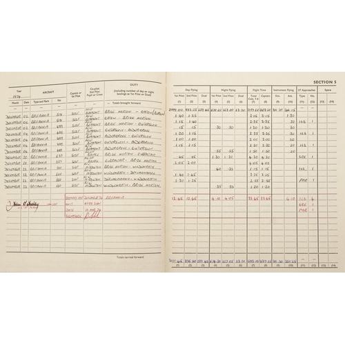 2454 - Military interest Royal Air Force flying log book relating Flight Lieutenant Donald Frank Christmas ... 