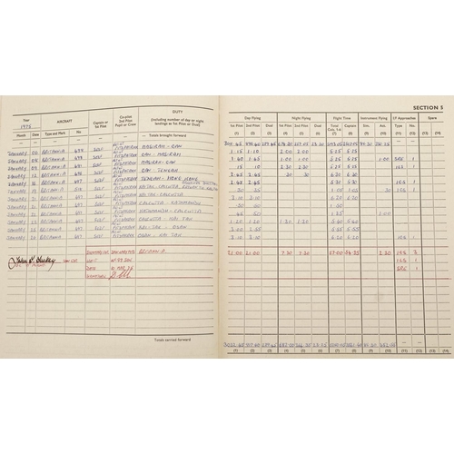 2454 - Military interest Royal Air Force flying log book relating Flight Lieutenant Donald Frank Christmas ... 